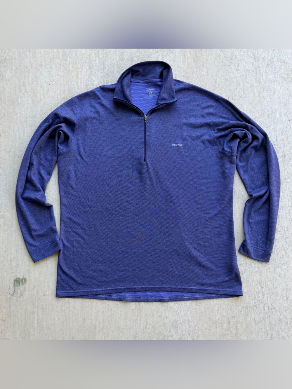 Patagonia 1/4 Zip Capilene Base Layer Pullover Men Size Large Blue